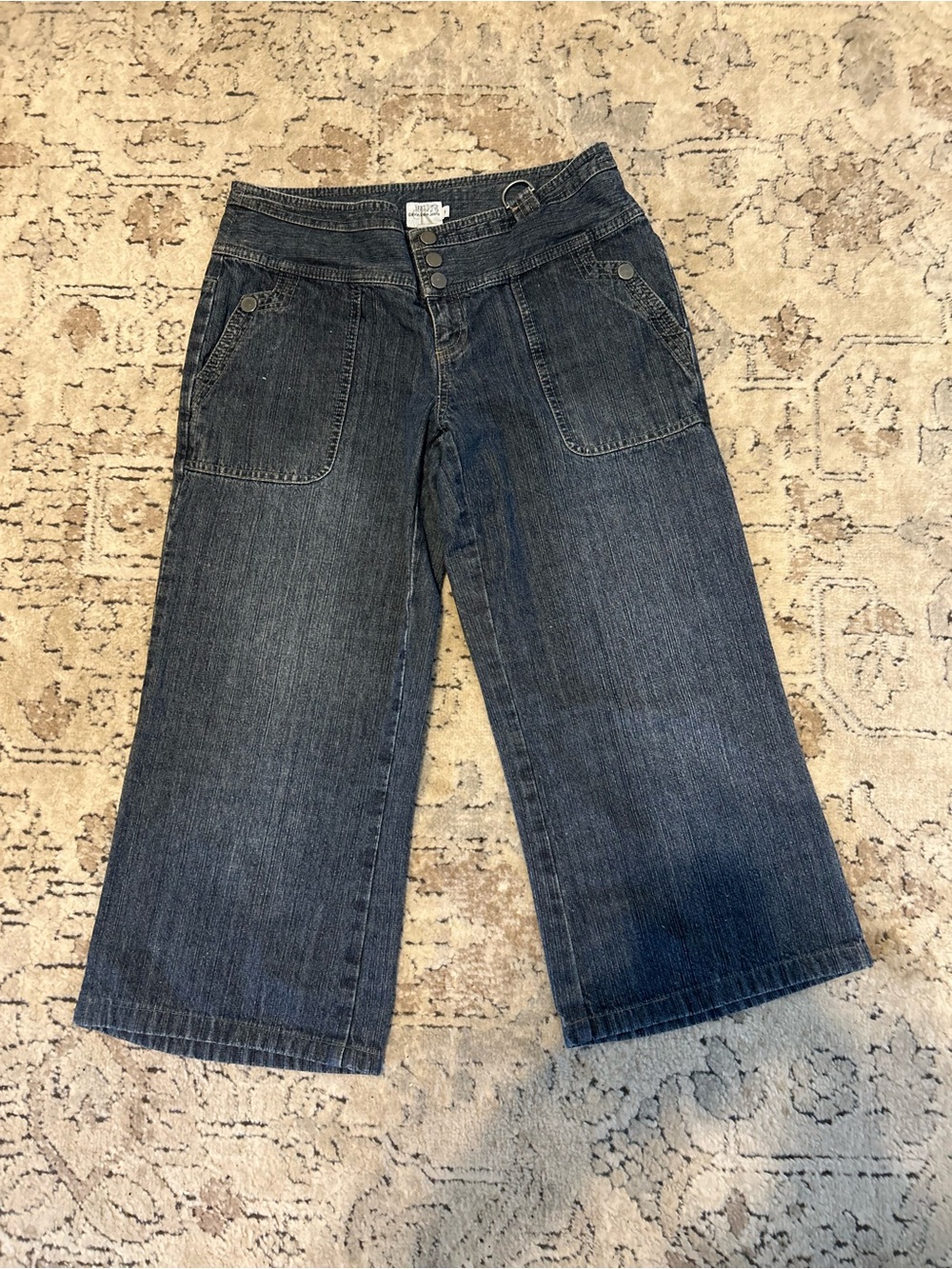 Calvin Klein Jeans Wide-Leg Capri Blue Denim Size 9